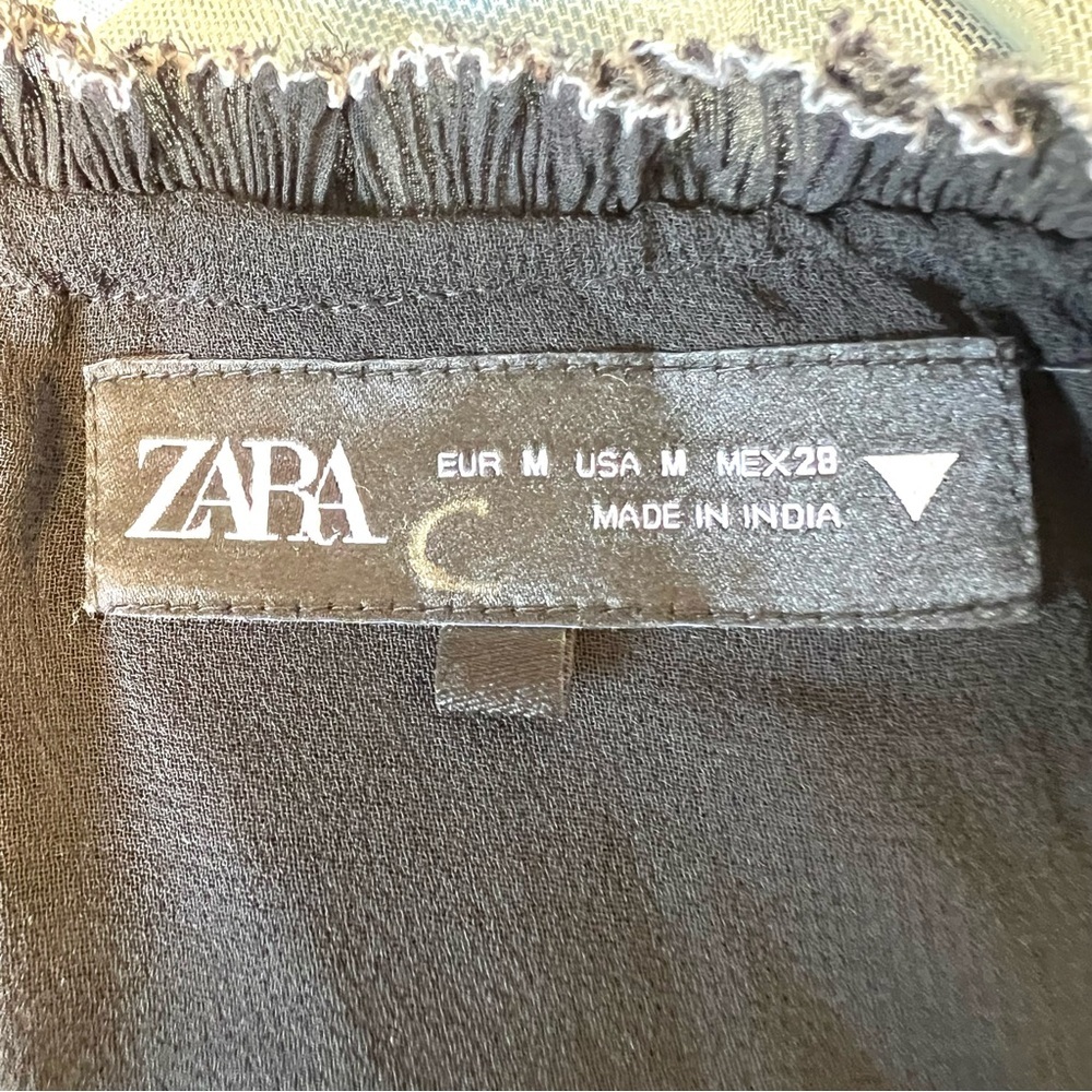 Zara Black Mini Dress with White Straps - Picture 6 of 12